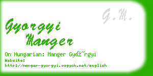 gyorgyi manger business card